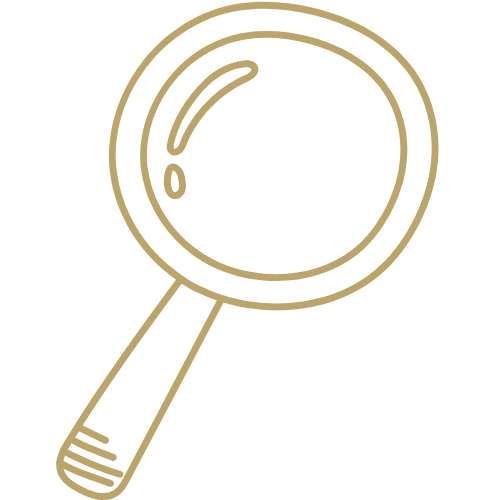 Lupensymbol als Zeichen für Suche oder Analyse.