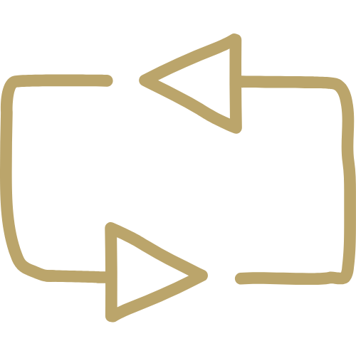 Zwei Pfeile in entgegengesetzte Richtungen als Symbol für Austausch oder Wechsel.